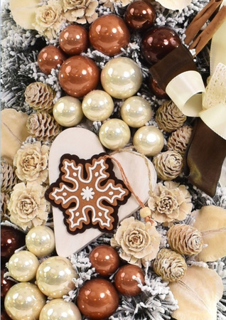 Choinka Stożek 110 cm Latte Kompozycja Świąteczna Glamour