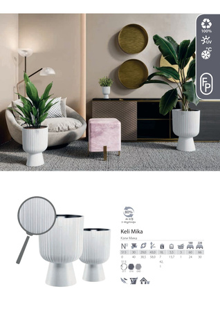 Doniczka Keli Mika 40 biały