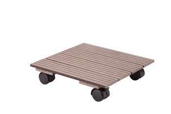 0702-03 podstawka z kompozytu na kółkach kwadratowa brąz