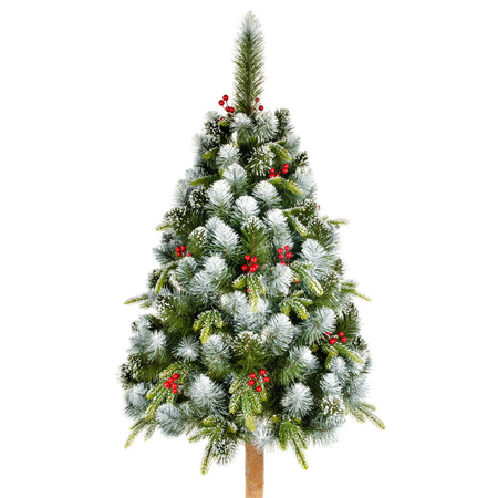 Choinka sztuczna Sosna Diamentowa PE z jarzębiną na pniu 180 cm