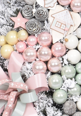 Choinka stożek Cukierkowy róż 110 cm gotowa, ekskluzywna dekoracja świąteczna