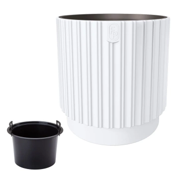 Doniczka Osłonka Mika Cyli + Wkład Mika Cyli 40 biały