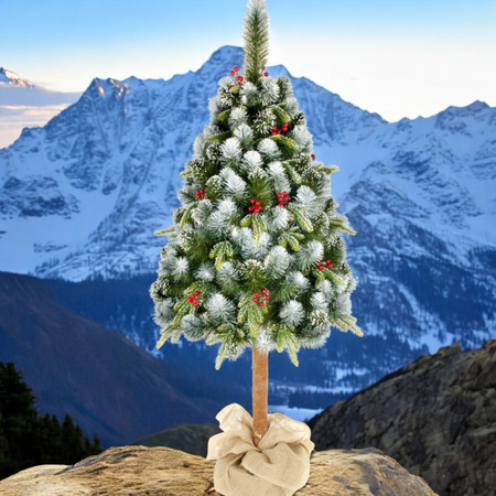 Choinka sztuczna Sosna Diamentowa PE z jarzębiną na pniu 180 cm