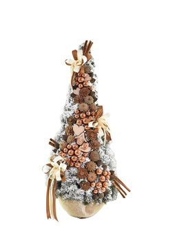Choinka stożek cappuccino 90 cm gotowa, ekskluzywna dekoracja świąteczna