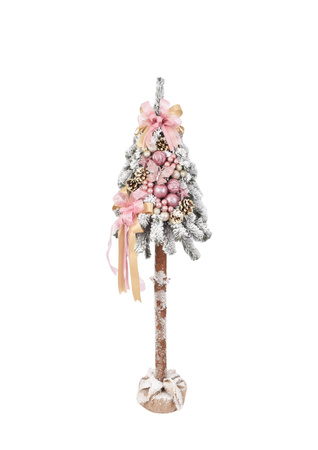 Choinka na pniu z ozdobami w stylu Glamour 80 cm