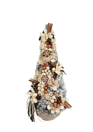 Choinka Stożek 110 cm Latte Kompozycja Świąteczna Glamour