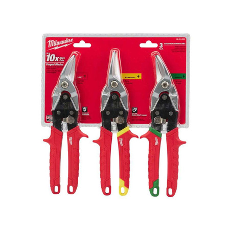 Zestaw nożyc do blach Milwaukee (3 szt.), 48224533 