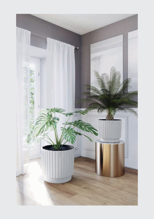 Doniczka Osłonka Mika Cyli + Wkład Mika Cyli 30 antracyt