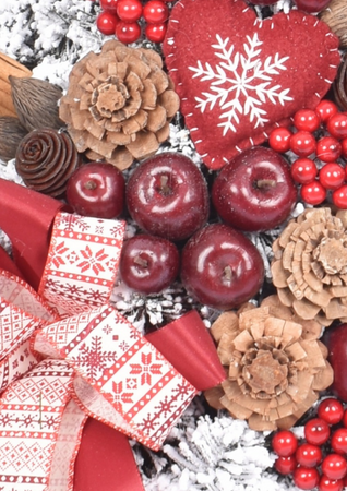 Choinka stożek Czerwony-Brąz 90 cm gotowa, ekskluzywna dekoracja świąteczna