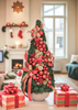 Choinka stożek Red 110 cm gotowa, ekskluzywna dekoracja świąteczna