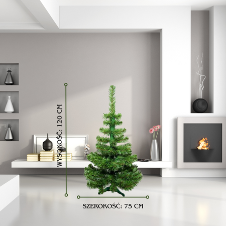 Choinka sztuczna Jodła Polska Naturalna 120cm stojak plastikowy