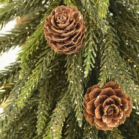 Choinka sztuczna PE Złota z szyszkami 49cm mała smukła choinka