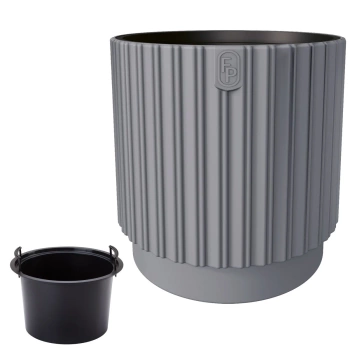 Doniczka Osłonka Mika Cyli + Wkład Mika Cyli 30 platyna