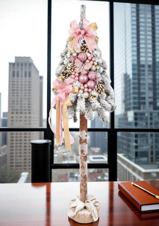 Choinka na pniu z ozdobami w stylu Glamour 115 cm