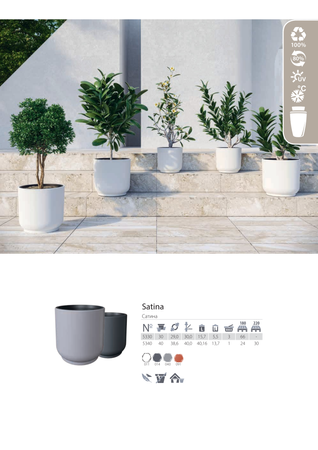 Doniczka Satina 30 z wkładem rdzawy perłowy