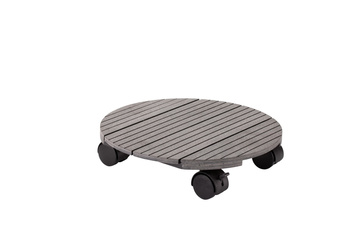 0701-02 podstawka z kompozytu na kółkach okrągła grafit