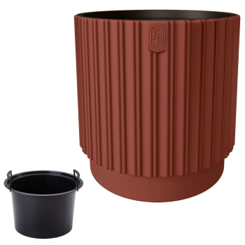 Doniczka Osłonka Mika Cyli + Wkład Mika Cyli 30 rdzawy perłowy