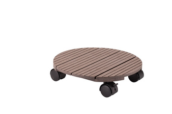 0701-03 podstawka z kompozytu na kółkach okrągła brąz