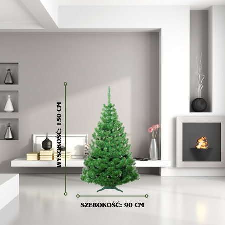 Choinka sztuczna Jodła Polska Naturalna 150cm stojak plastikowy