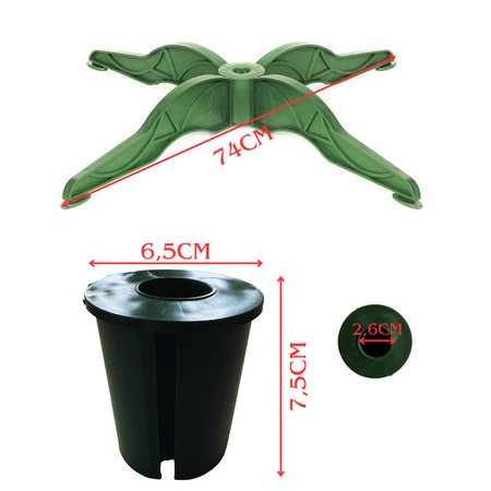 Plastikowy wzmacniany stojak pod sztuczną choinkę o wys. 180 - 250 cm