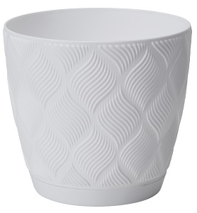 Doniczka flow petit Eco Recycled z podstawką 23 biały