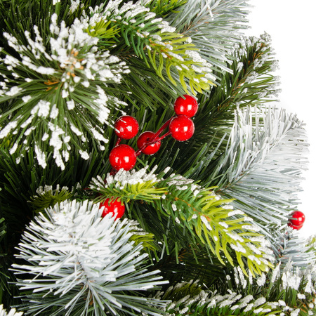 Choinka sztuczna Sosna Diamentowa PE z jarzębiną na pniu 180 cm