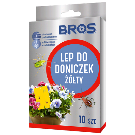 Bros Lep do doniczek żółty 10 szt 