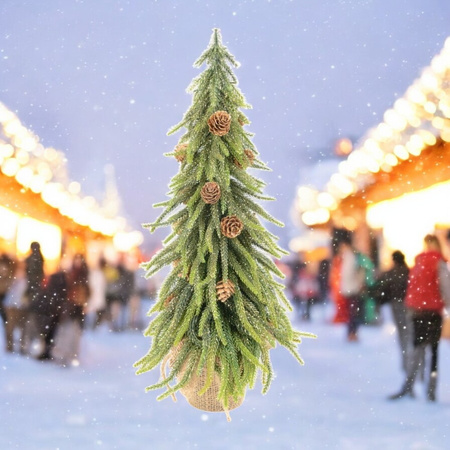 Choinka sztuczna PE Złota z szyszkami 49cm mała smukła choinka