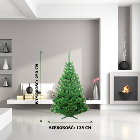 Choinka sztuczna Jodła Polska Naturalna 250cm stojak plastikowy