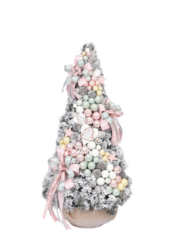 Choinka stożek Cukierkowy róż 90 cm gotowa, ekskluzywna dekoracja świąteczna