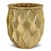 Metalowa złota osłonka na doniczkę z geometrycznym wzorem  24x20 cm