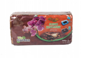 Ścinki zrębki chipsy kokosowe eko terrarium rośliny ozdobne Kostka 500g - 5L