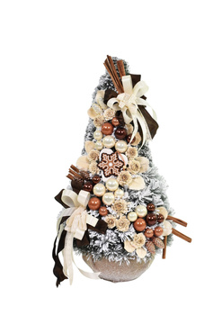 Choinka Stożek 75 cm Latte Kompozycja Świąteczna Glamour