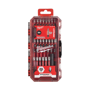 Milwaukee Zestaw bitów udarowych Shockwave do śrub Phillips, Pozidriv i Torx, PH1 - PH3, PZ1 - PZ3, TX10 - TX40 (38 szt), 4932492009